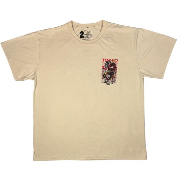 Tokyo 2 Monkeys Men's Shirt Graphic Tee Sz 3XL Beige‎ Japan Dragon Gothic Retro - Picture 3 of 8